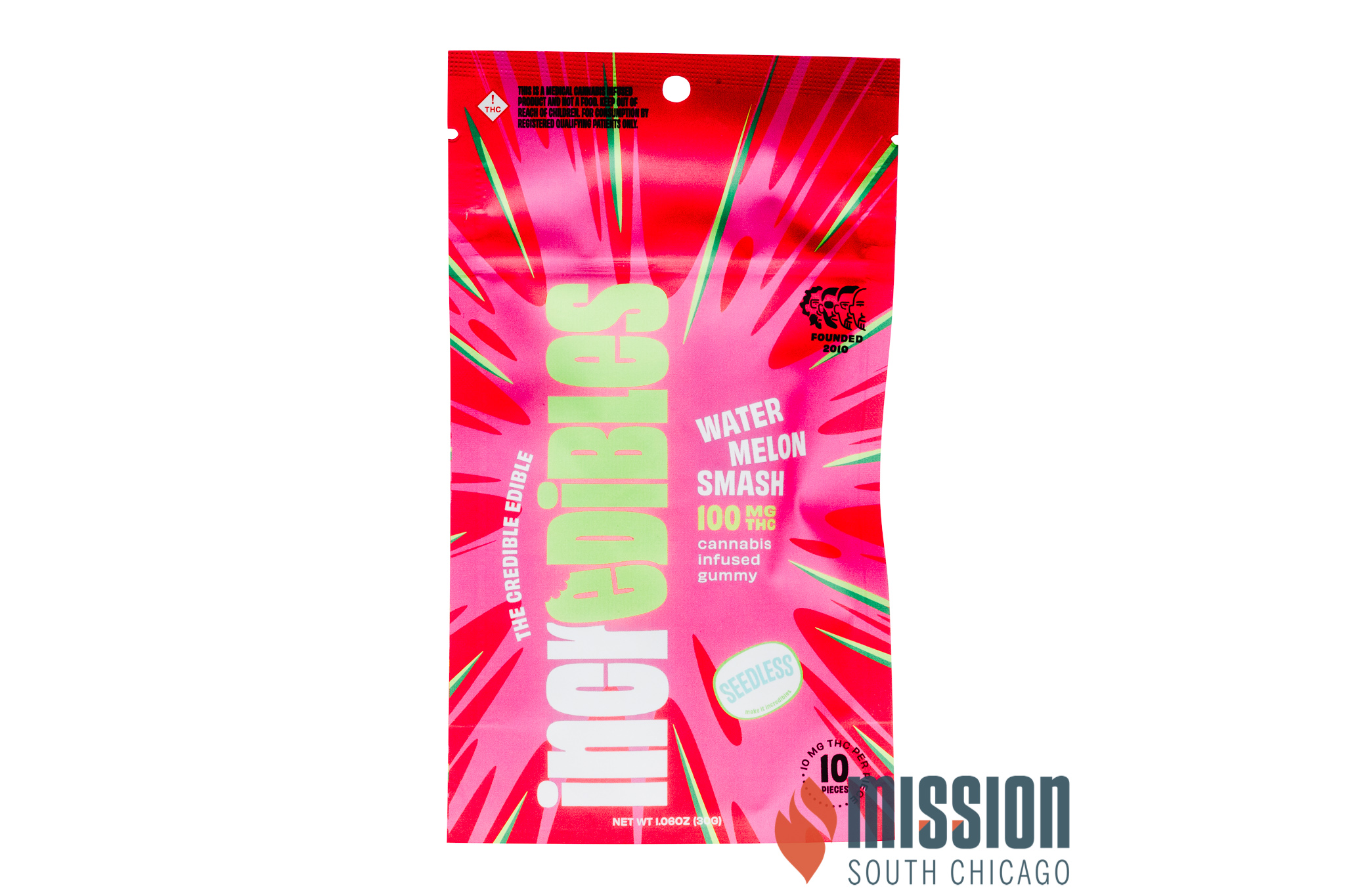 Photograph of product: Gummies | Incredibles | Watermelon Smash [10pk] 100mg