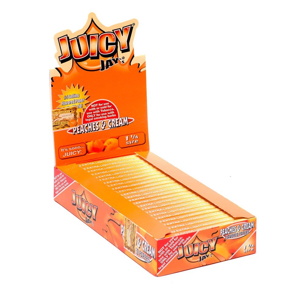 Photograph of product: Juicy Jay's Rolling Papers | 1 1/4" 32pk | Peaches & Cream