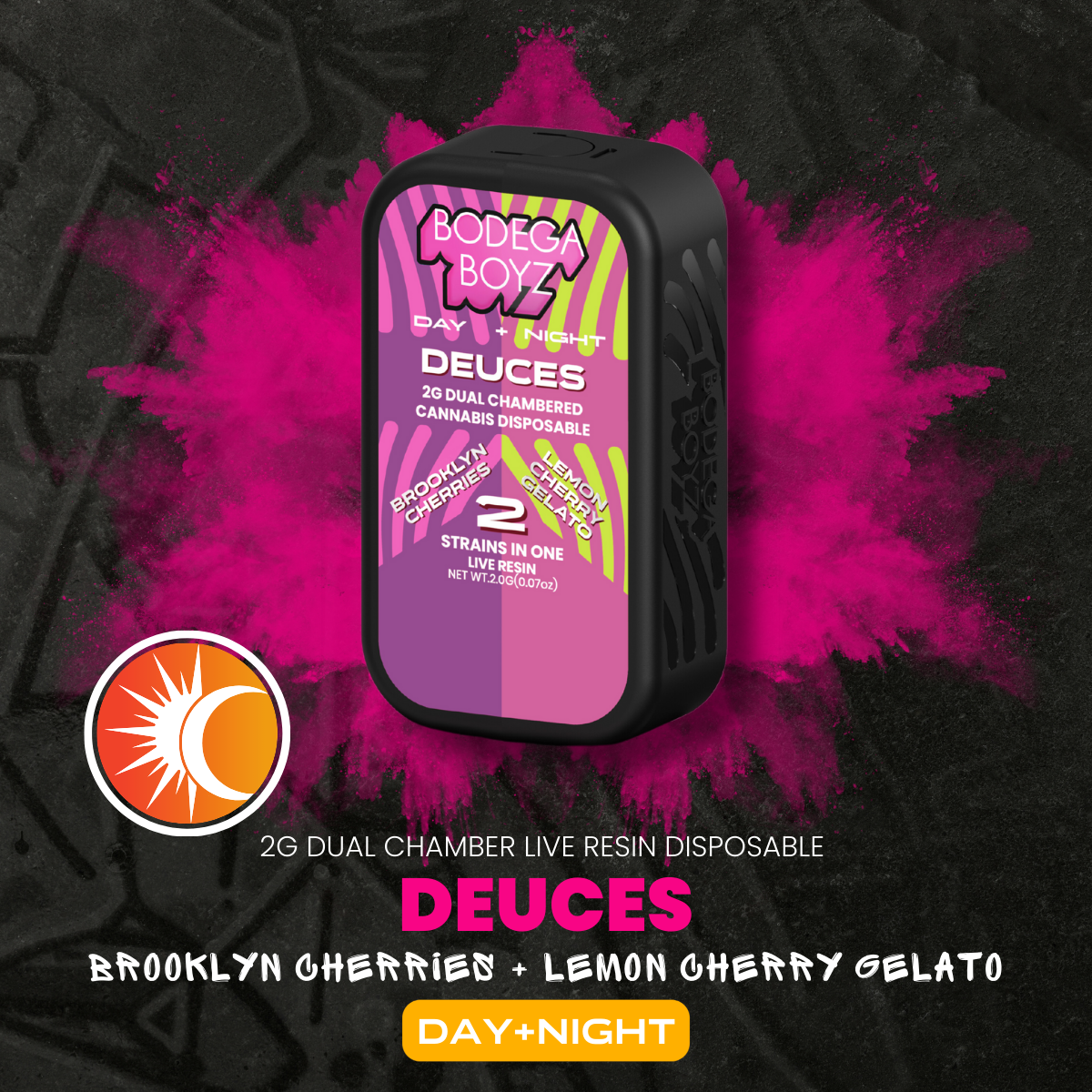 Photograph of product: 2G Dual Chamber Vape Pen - Brooklyn Cherries x Lemon Cherry Gelato