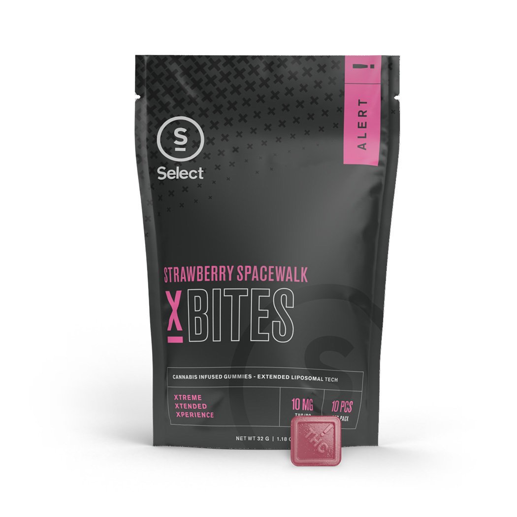 Photograph of product: X-Bites Strawberry Spacewalk Gummies 50mg (5-Pack | 10mg Each)