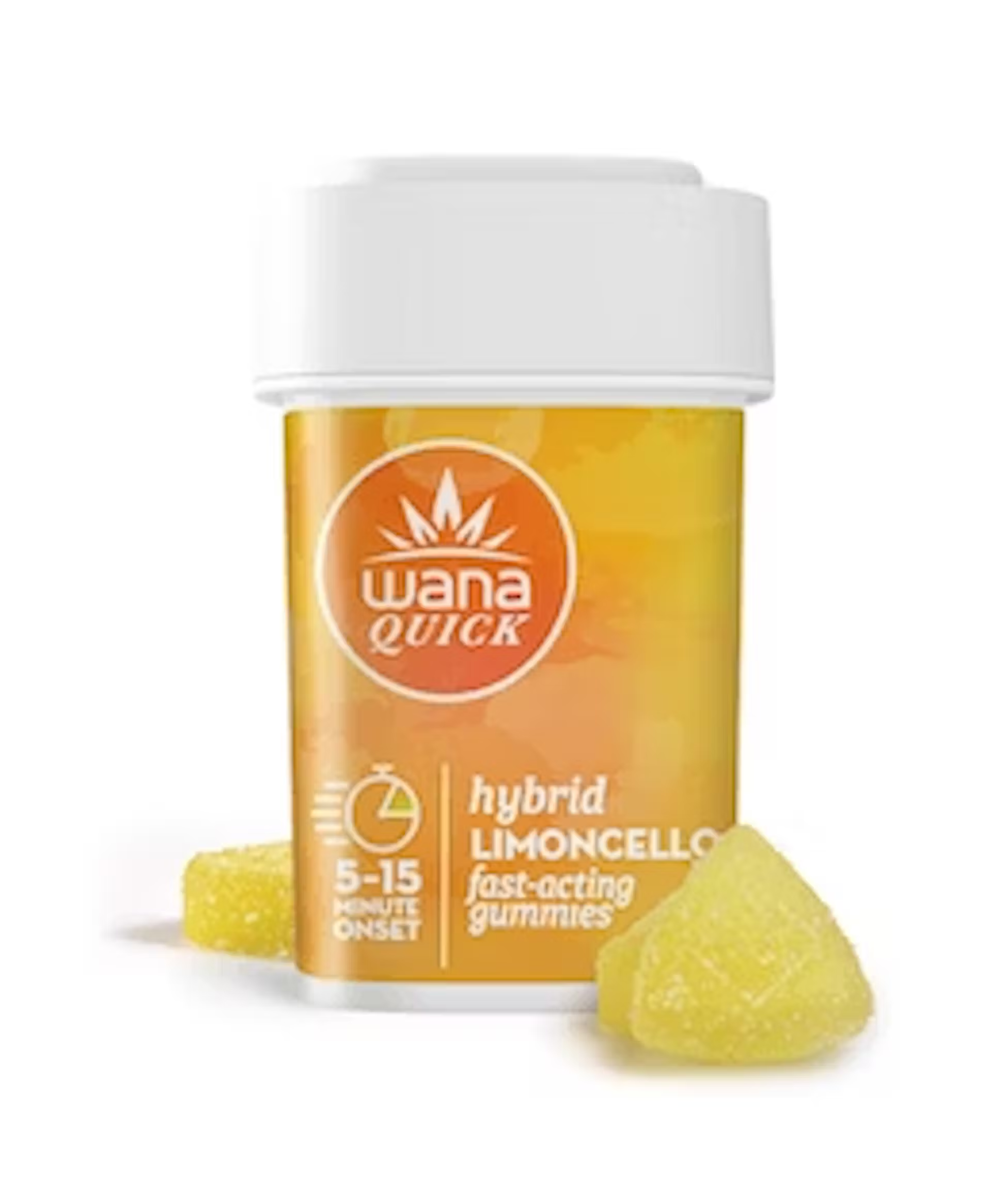 Photograph of product: Wana Fast Acting Gummies 100mg - Hybrid Limoncello