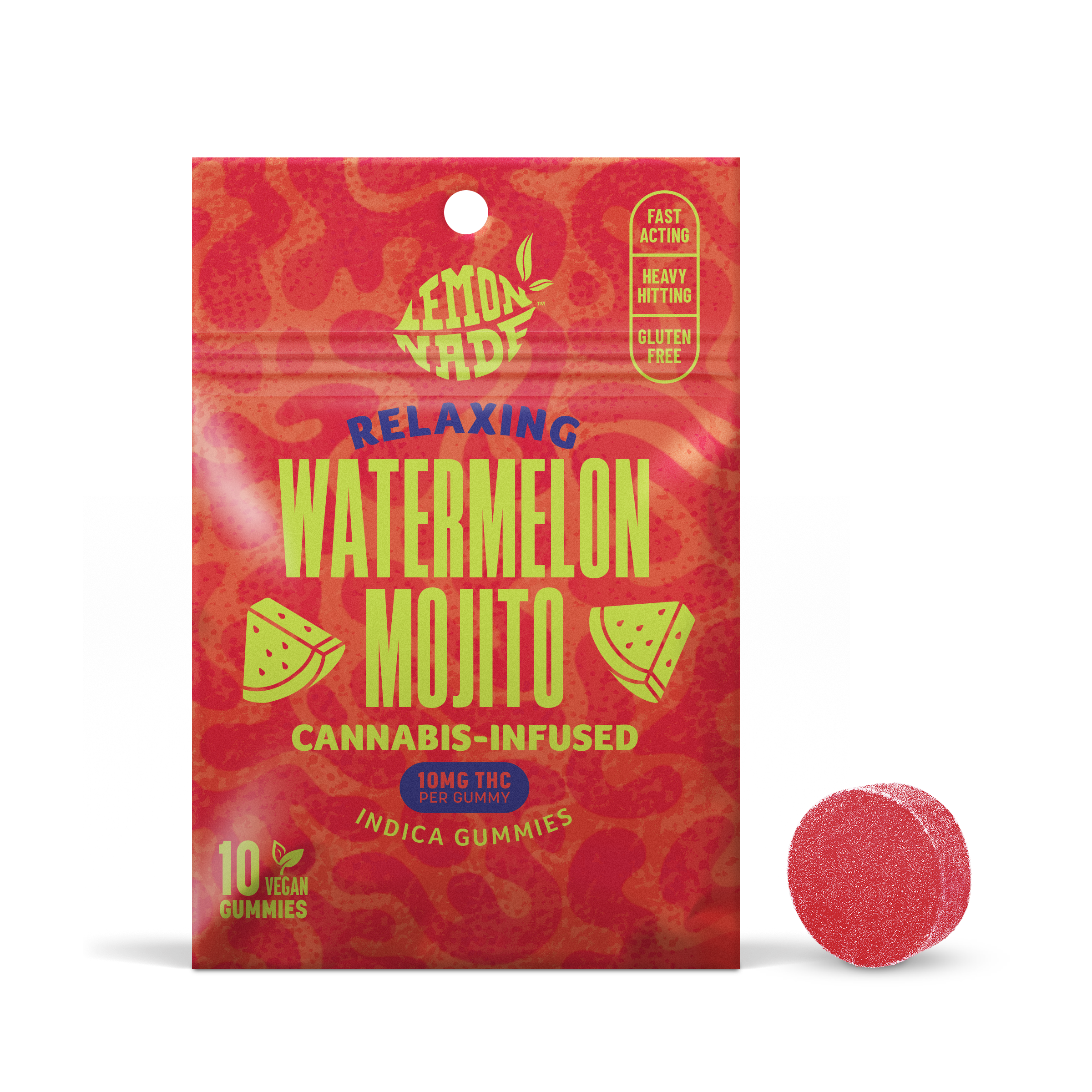 Photograph of Product: Gummies 100mg 10pk Watermelon Mojito