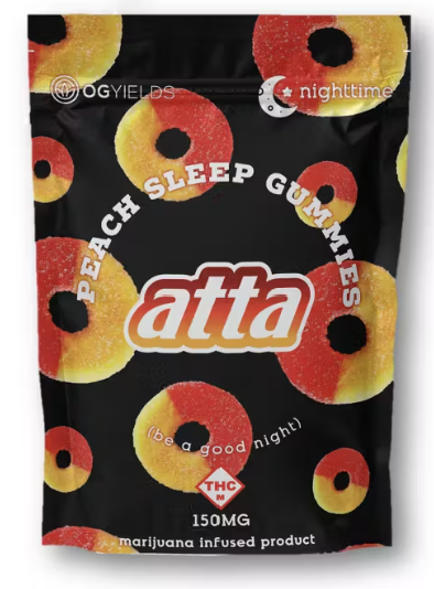 Photograph of product: ATTA - PEACH SLEEP GUMMY RINGS 6PK 150MG I/S