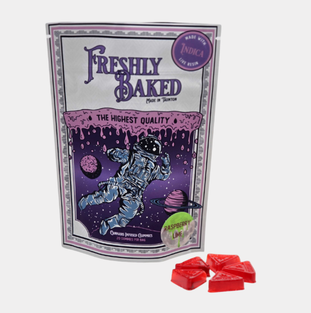 Photograph of product: Raspberry Lime Live Resin Gummies 20 Pack