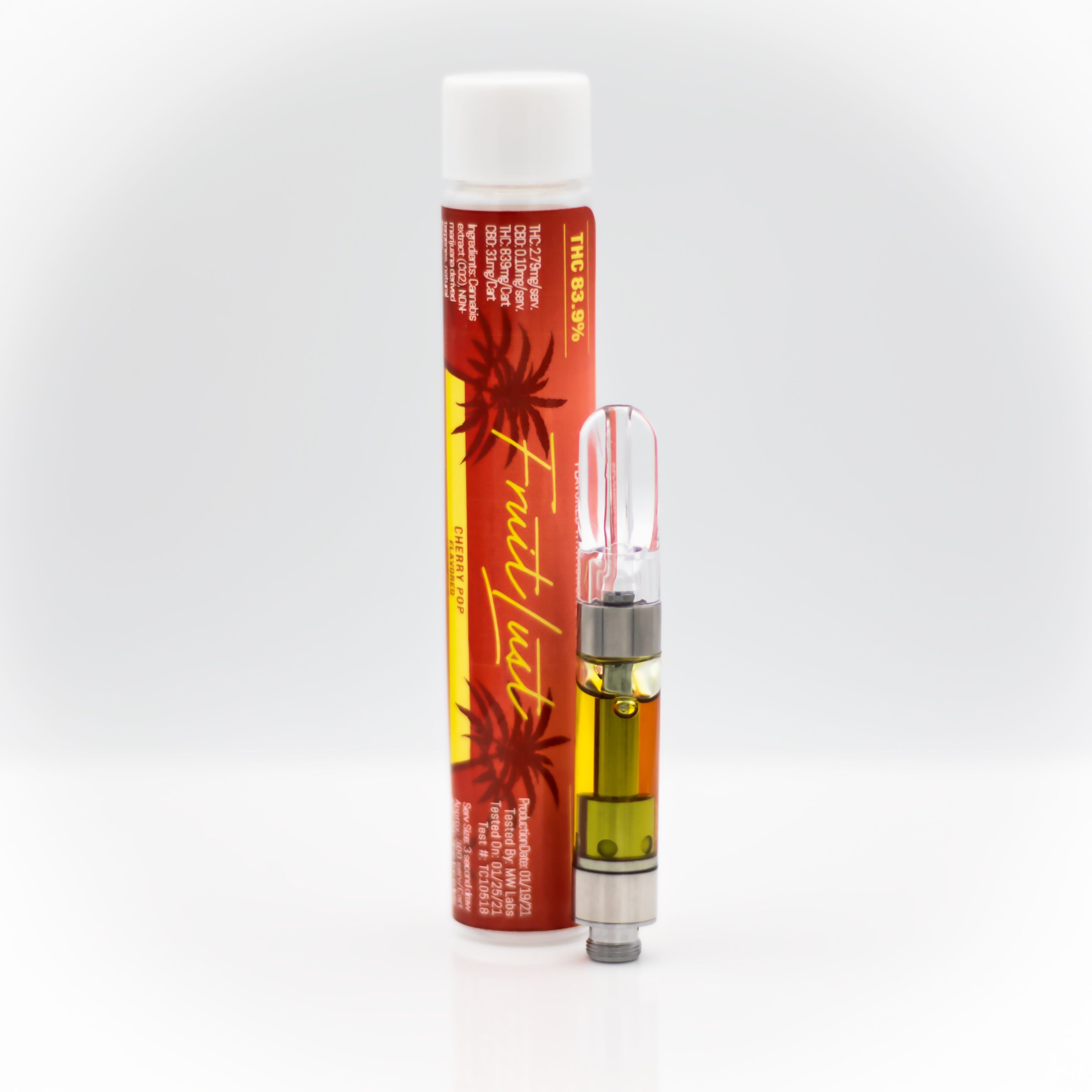 Photograph of product: Cherry Pop Distillate Flavored Cartridge | 1g