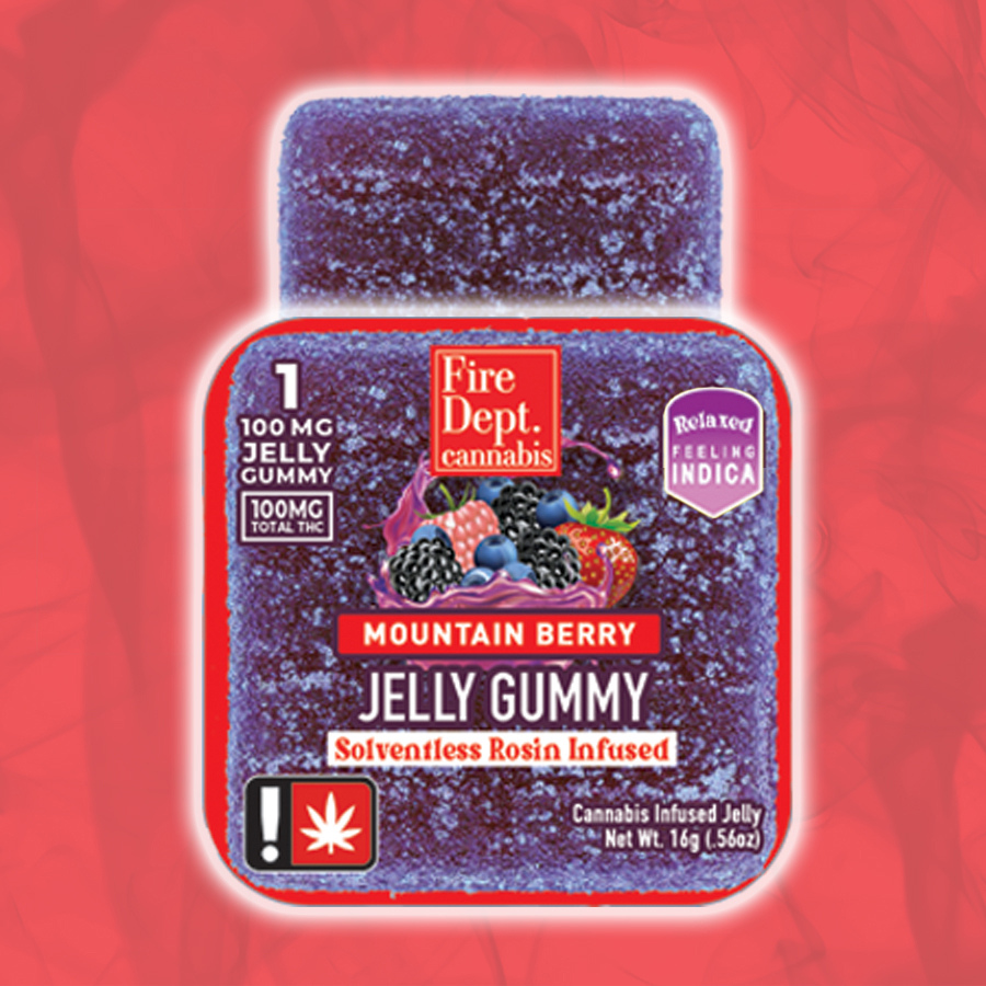 Photograph of product: 100mg Mountain Berry Oui'd - Jelly - Fire Dept.