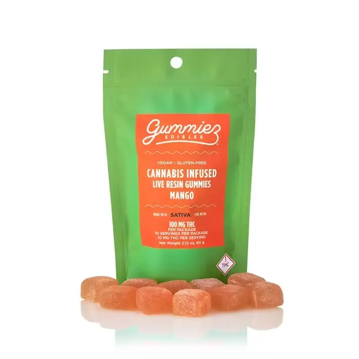 Photograph of product: Gummiez  | Mango | 11.15mg 10ct | Live Resin Sweet Gummies