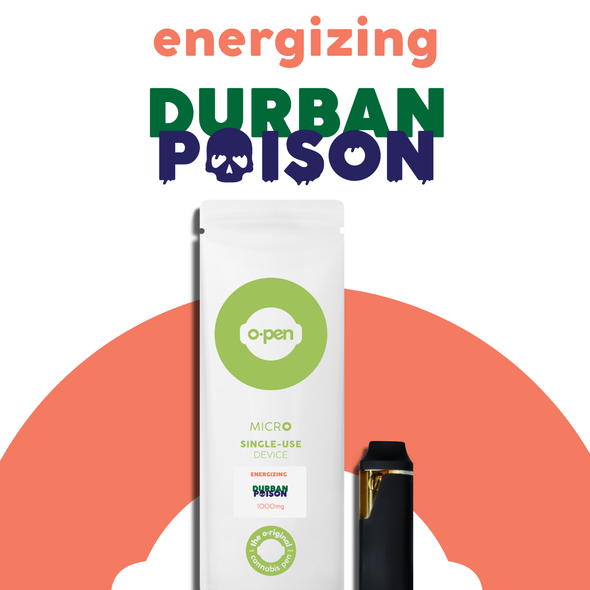Photograph of product: O.pen 1000mg Disposable (S) Durban Poison