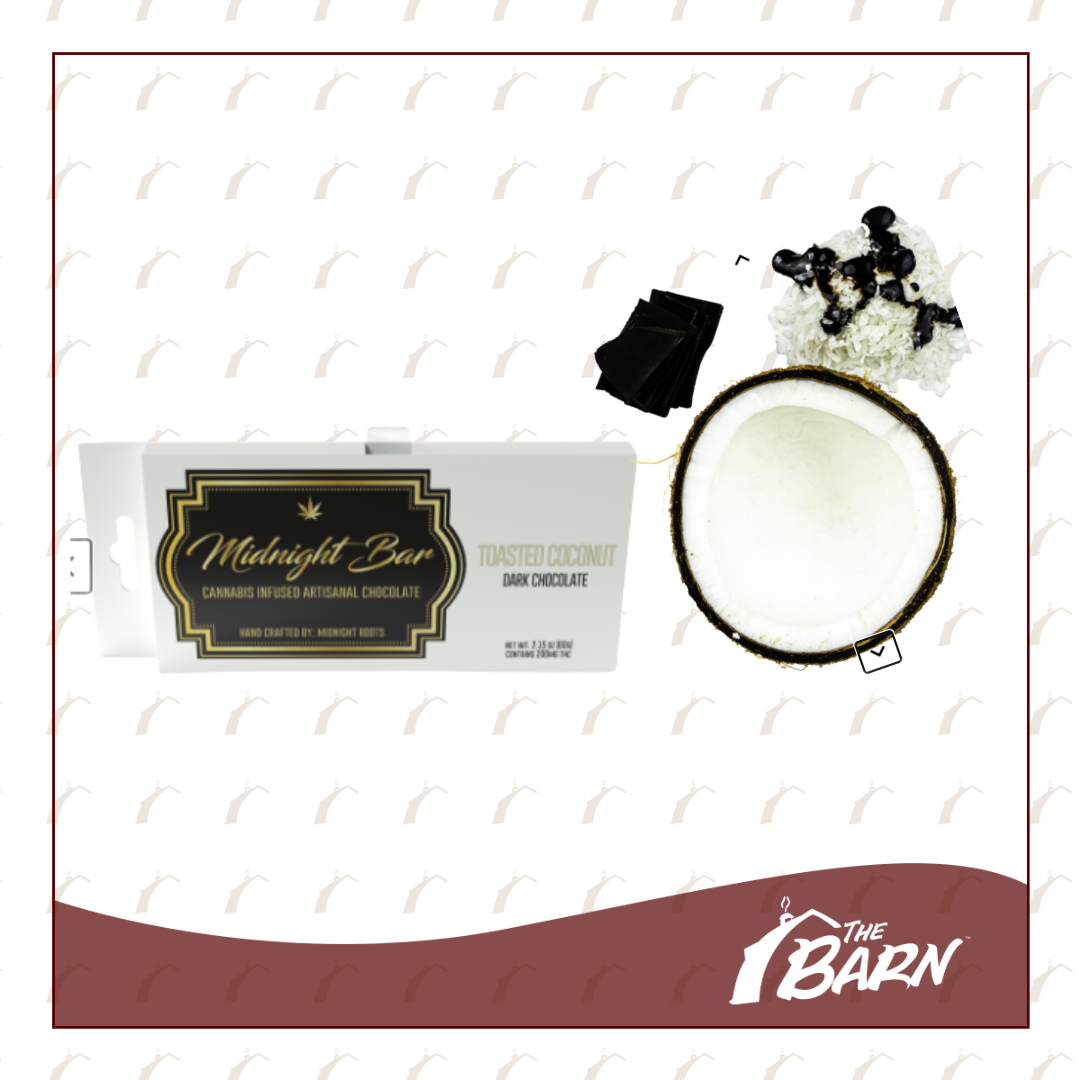 Photograph of product: Midnight Roots 200mg Chocolate Bar - Toasted Coconut - REC