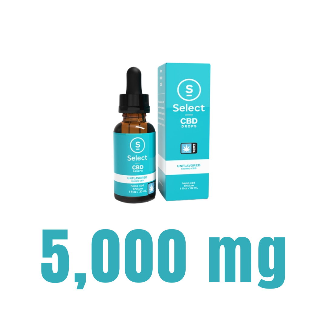 Photograph of product: Select ** 5000mg CBD ** Unflavored Tincture