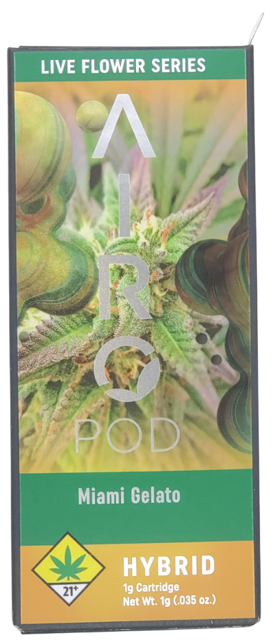 Photograph of product: Airo Live Flower Series VAPE Miami Gelato Cart 1g