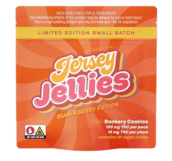 Photograph of product: Jersey Jellies - Guava Berry Fusion 10pk 100mg Full Spectrum Jellies