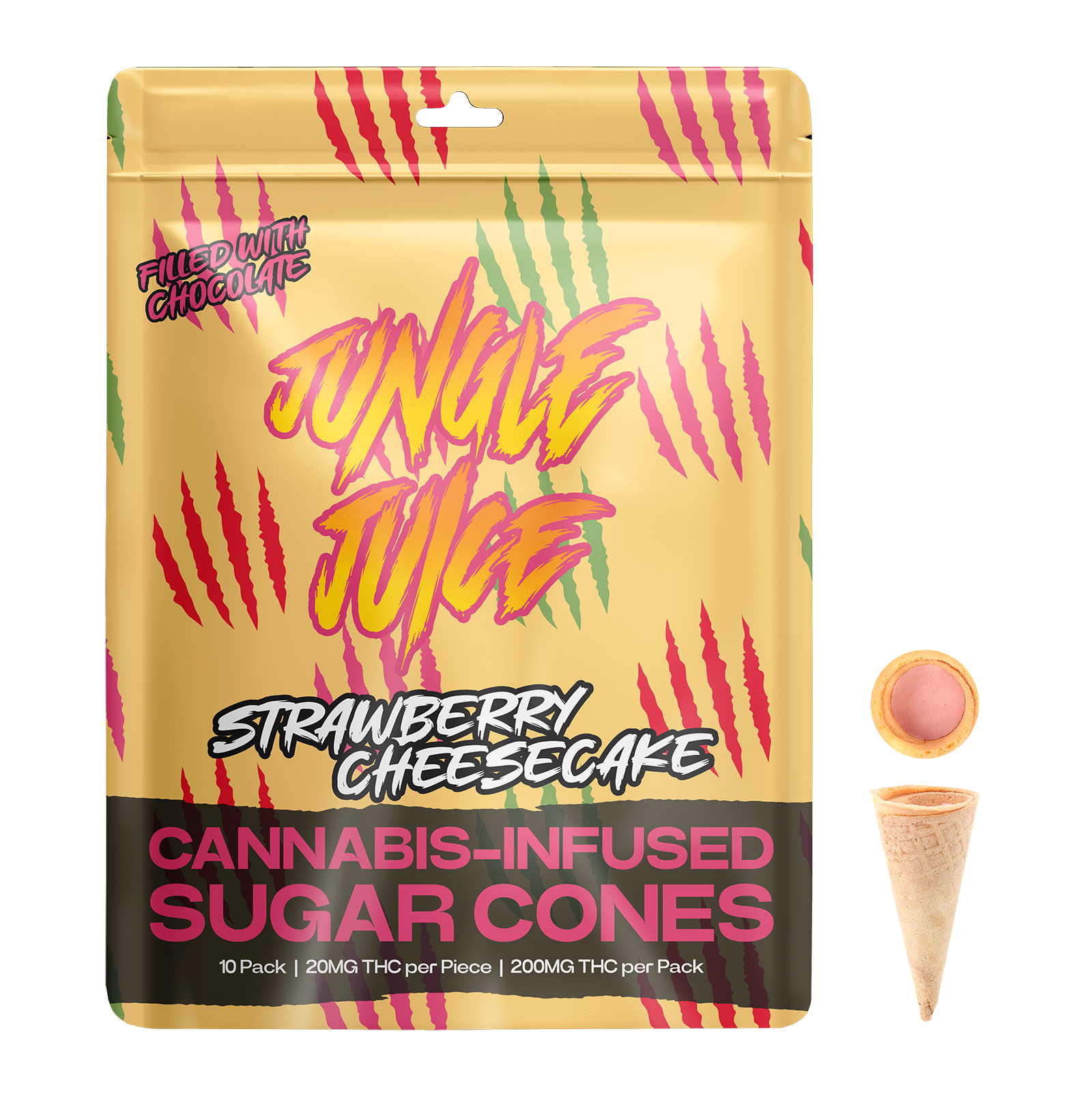 Photograph of product: Strawberry Cheesecake | 200MG Infused Sugar Cones