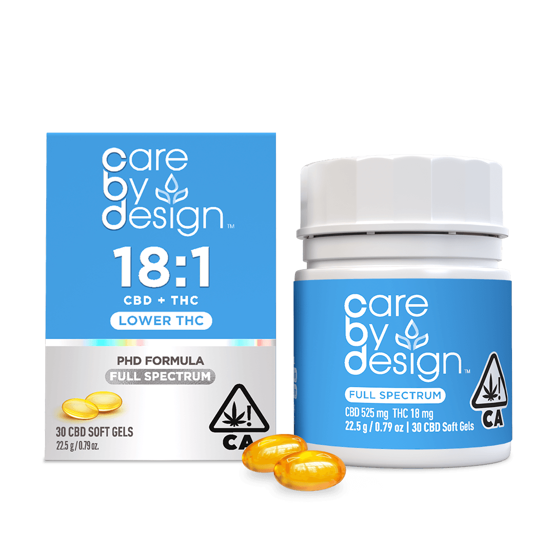 Photograph of product: Care By Design - 18:1 CBD:TH-oui - 30ct Softgels