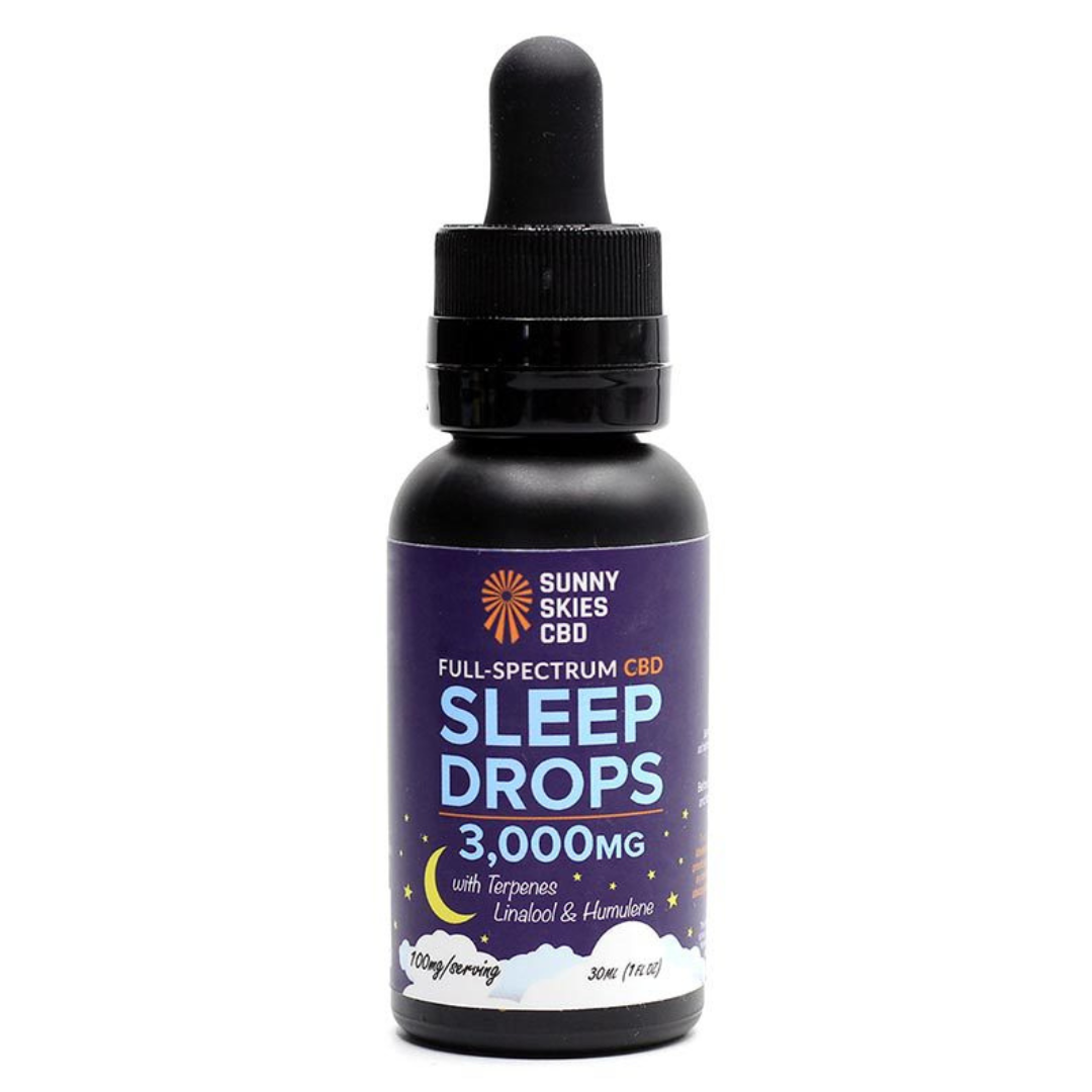 Photograph of product: Sunny Skies CBD | Full Spectrum CBD Sleep Drops | 3000mg CBD