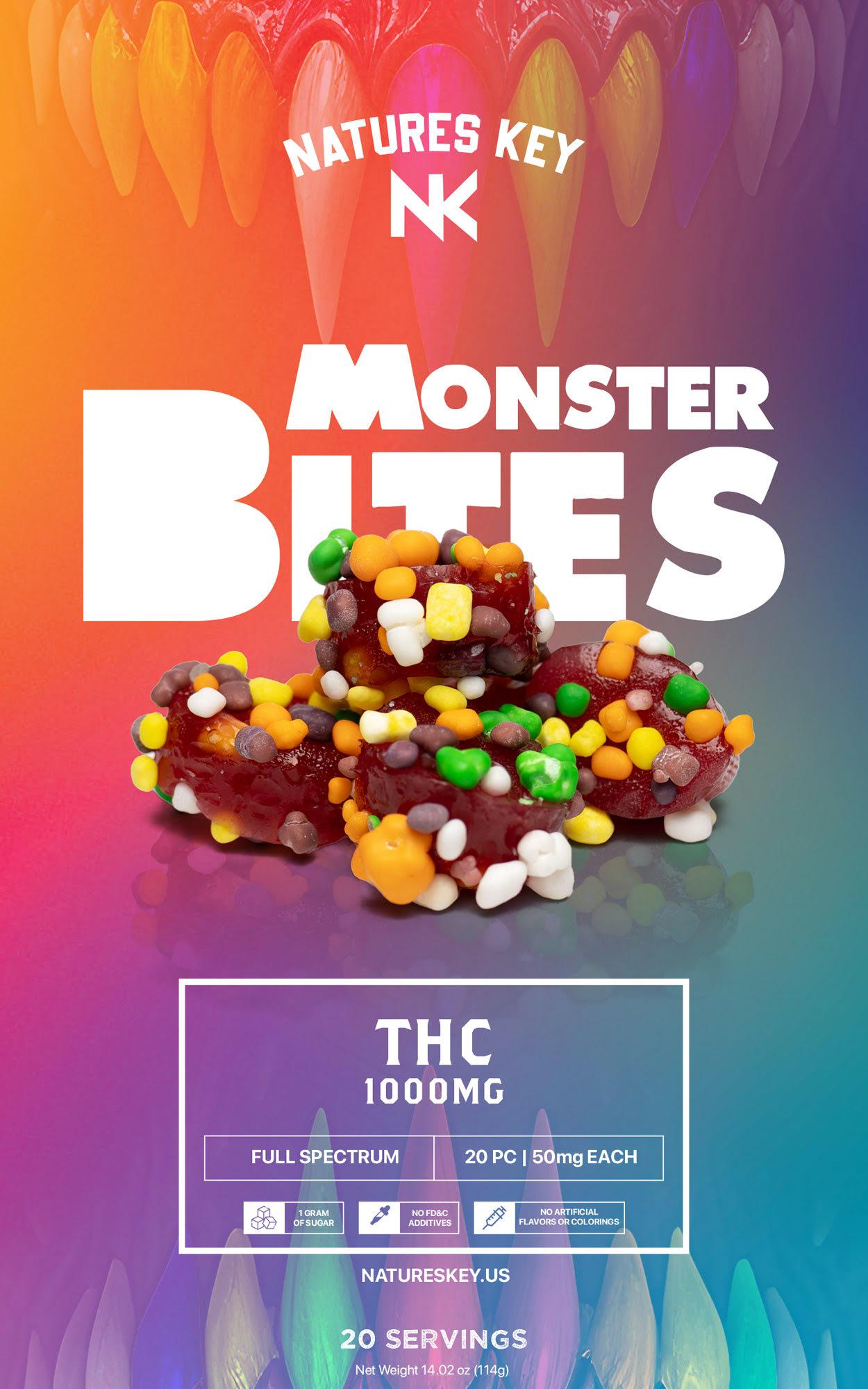 Photograph of product: Nature's Key | Gummies | Monster Bites | 1000mg