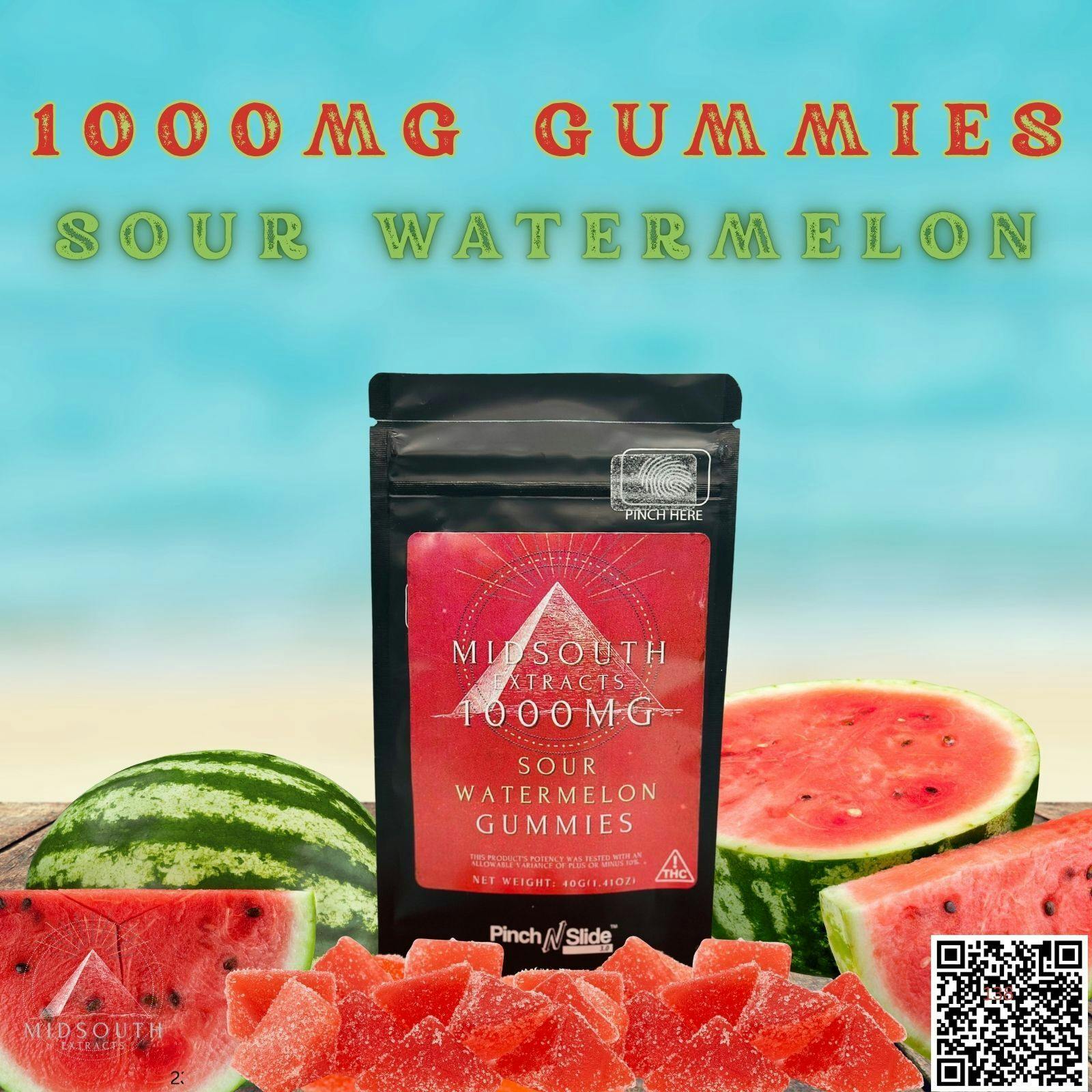 Photograph of product: MSE | 1000mg | Sour Watermelon | Gummies