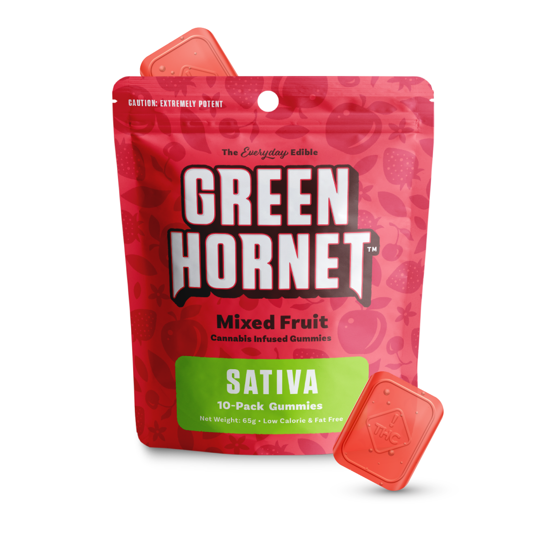 Photograph of product: Cheeba Chews Green Hornet Gummies - Mixed Fruit Oui'd