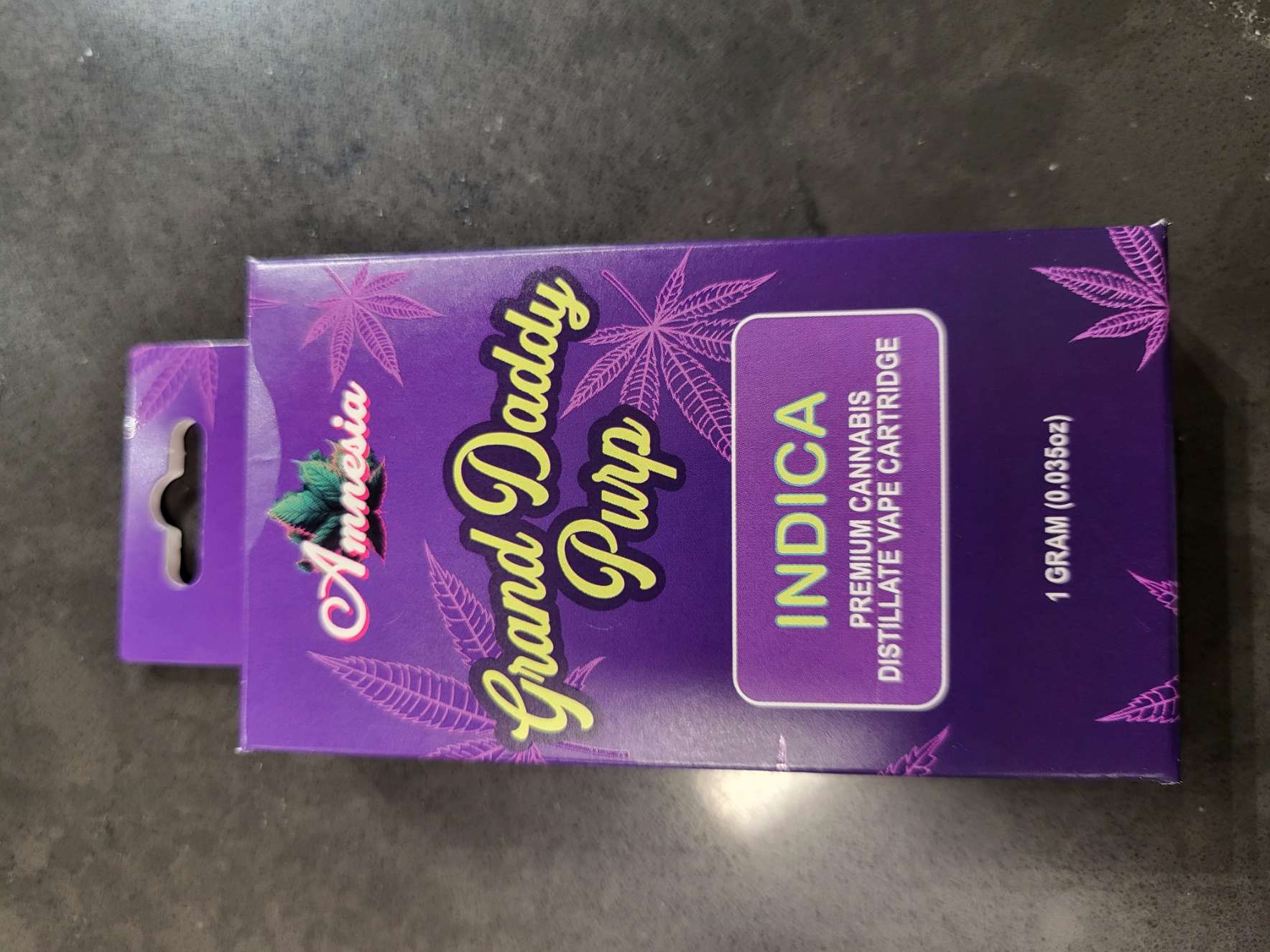 Photograph of product: Amnesia - Grand Daddy Purp Cartridge 1g