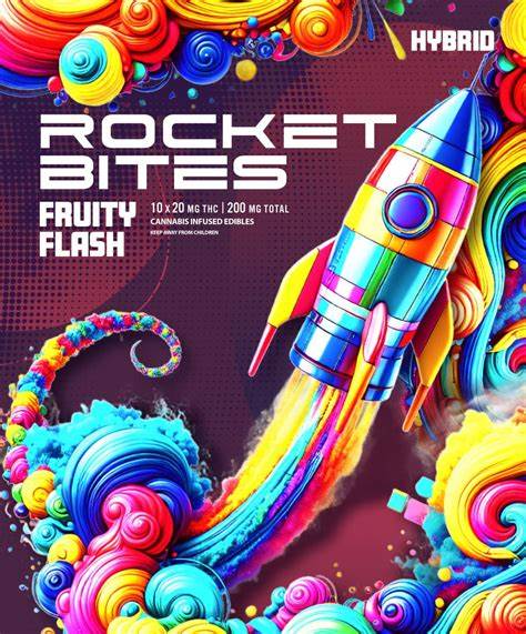 Photograph of product: E- 200mg Rocket Bites- Fruity Flash