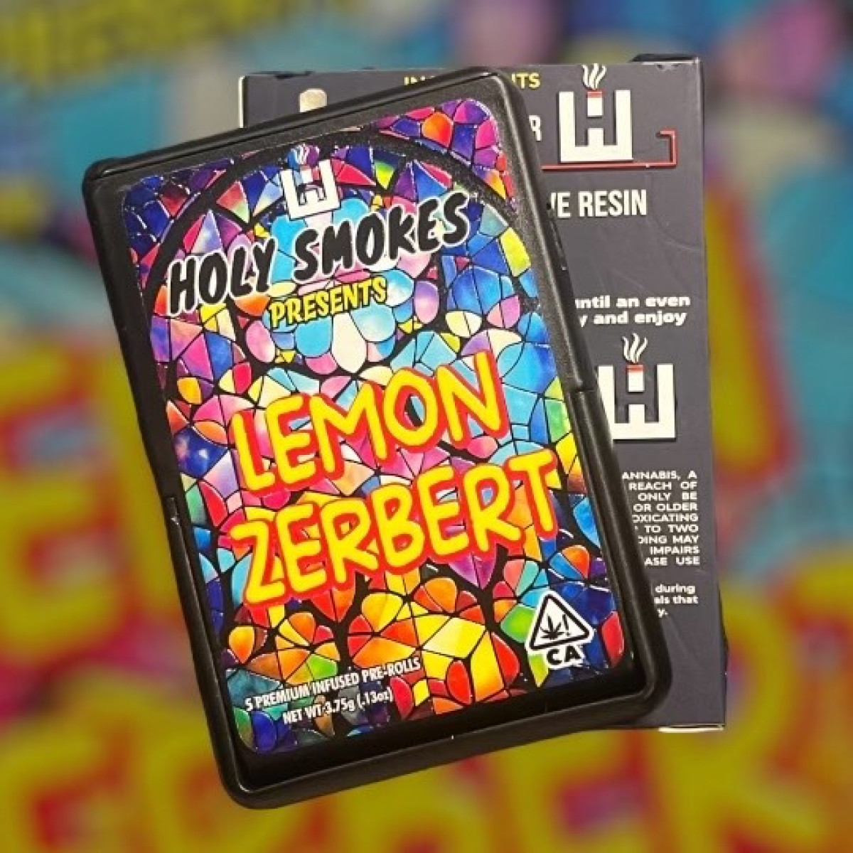 Photograph of product: Holy Water | Lemon Zerbert | Infused Prerolls | 5pk