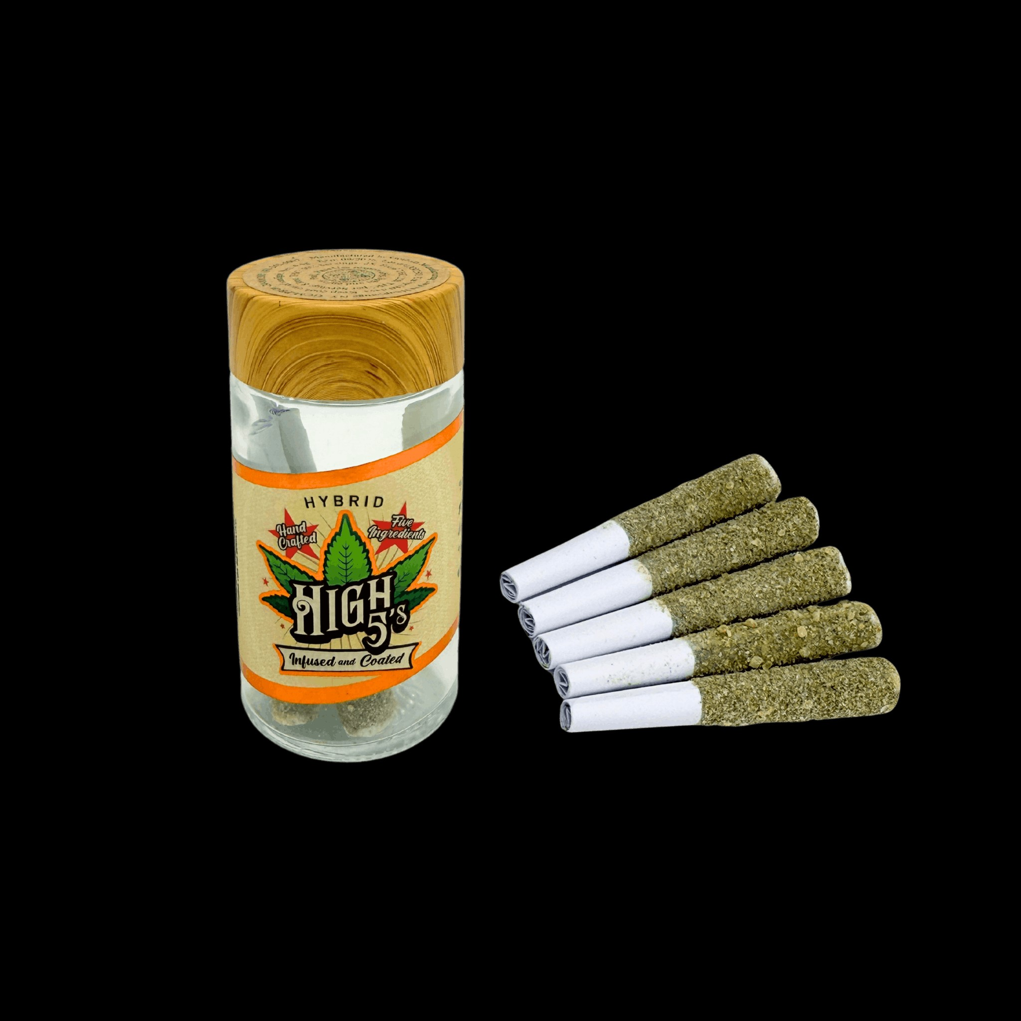 Photograph of product: High 5's | Pineapple Express x Blue Dream x Chem Spill | Infused Pre-Roll | 5ct