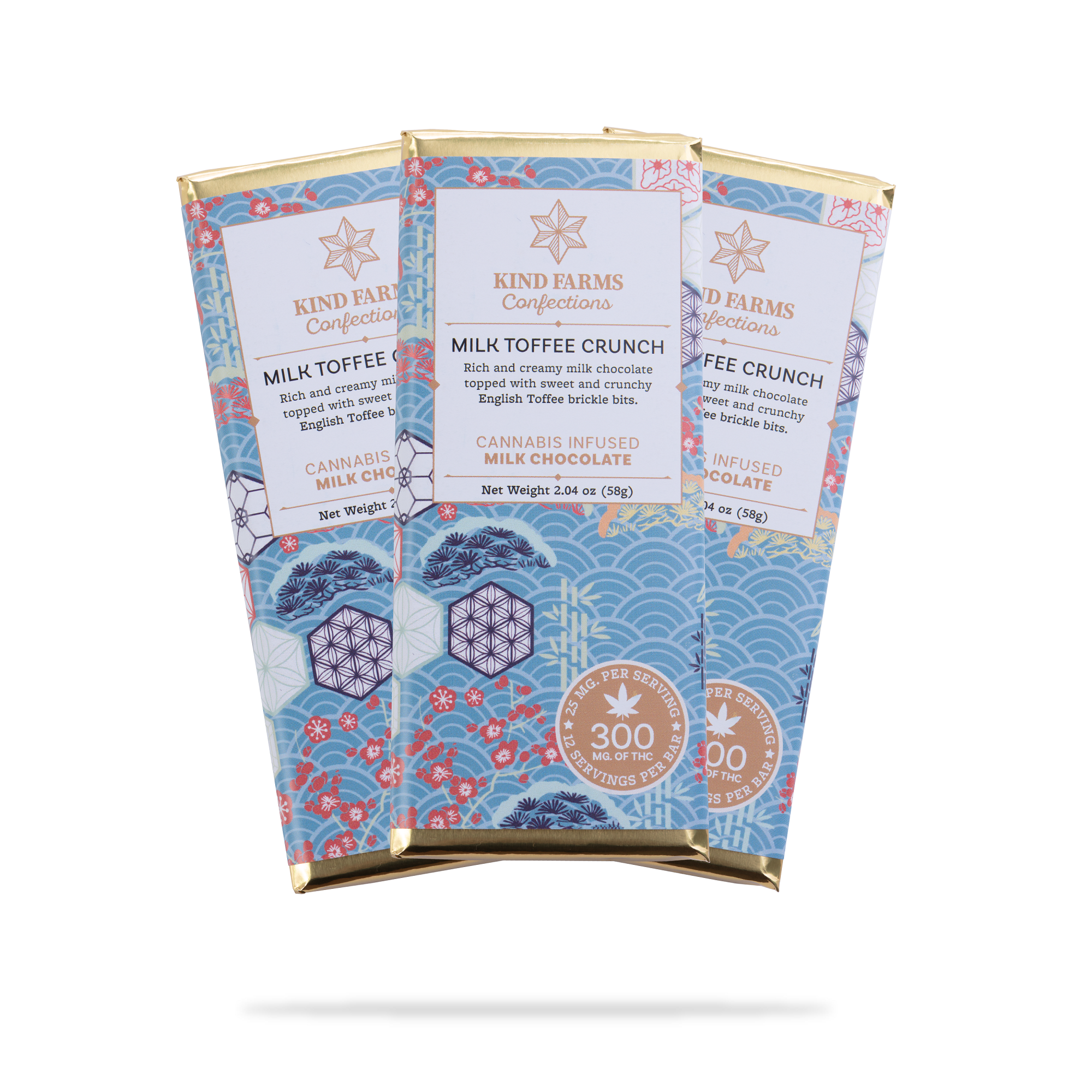 Photograph of product: 300mg KF Milk Toffee Crunch Chocolate Bar