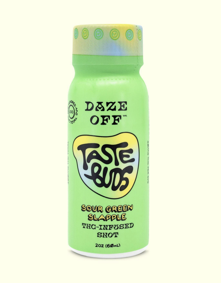 Photograph of product: Daze Off 100mg Bud Shots - Sour Green Slapple (2oz)