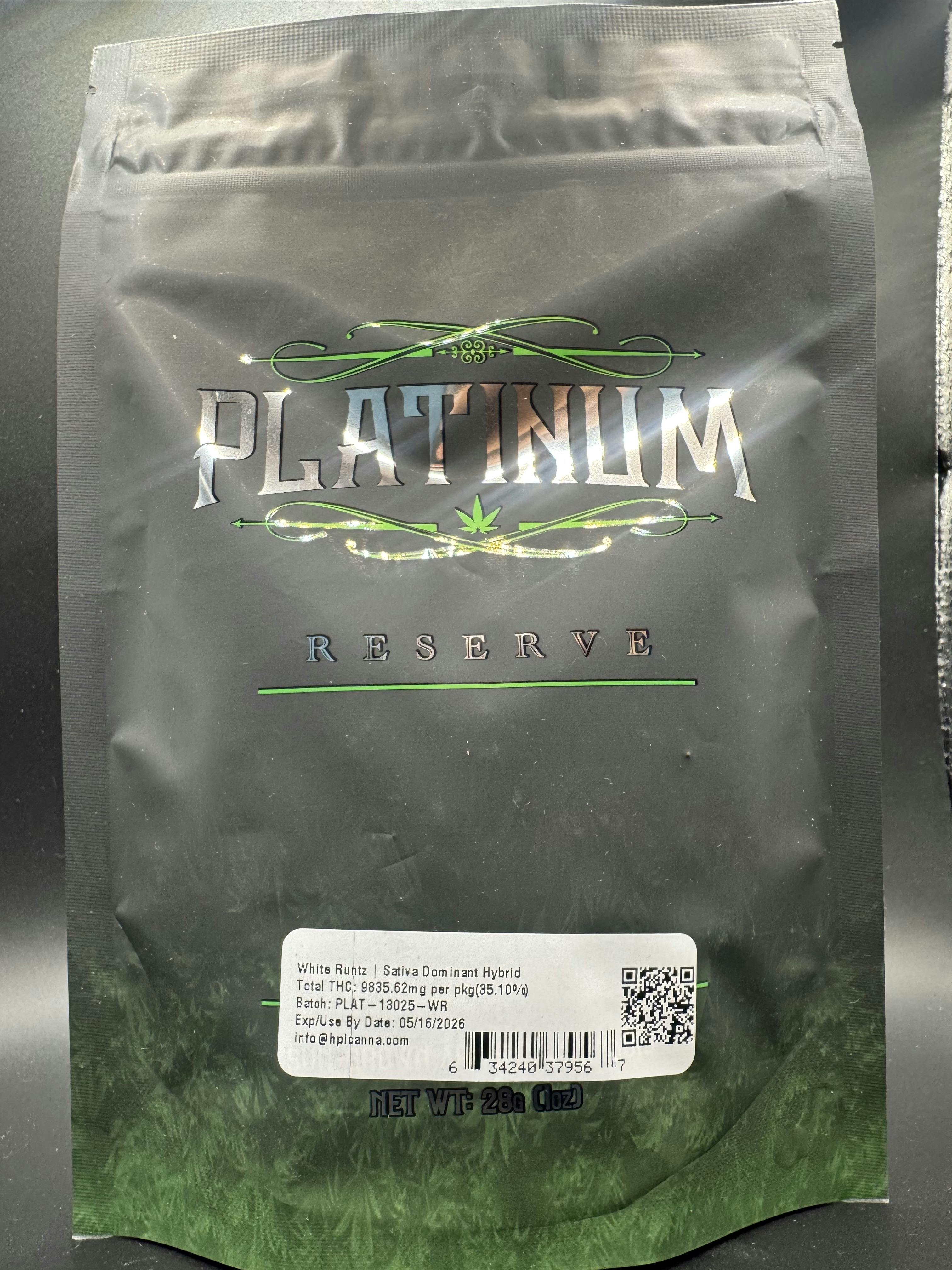 Photograph of product: Platinum Reserve | 28g Flower | White Runtz