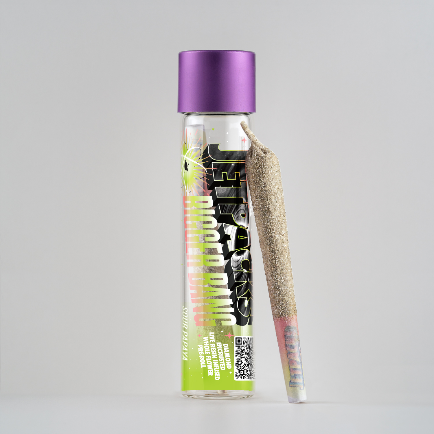 Photograph of product: Jetpacks | Bigger Bang | Sour Papaya Infused | Oui'd Hybrid