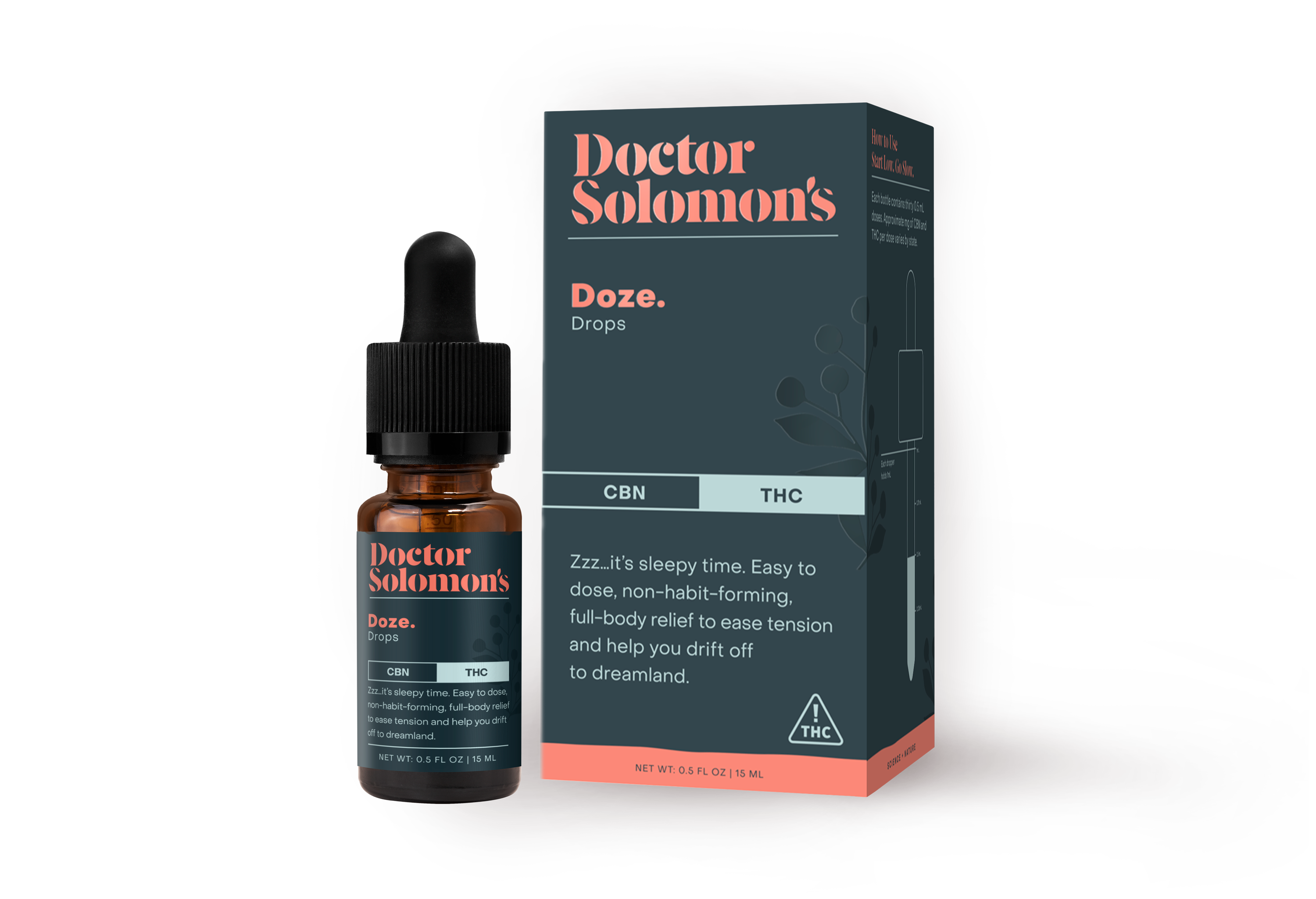 Photograph of product: Dr. Solomon's Doze 50mg Tincture (1:1 CBN:TH-oui)