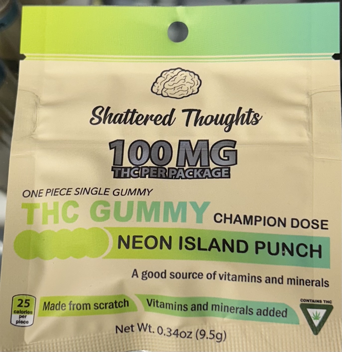 Photograph of product: Neon Island Punch - 100mg Gummy by Shattered Thoughts