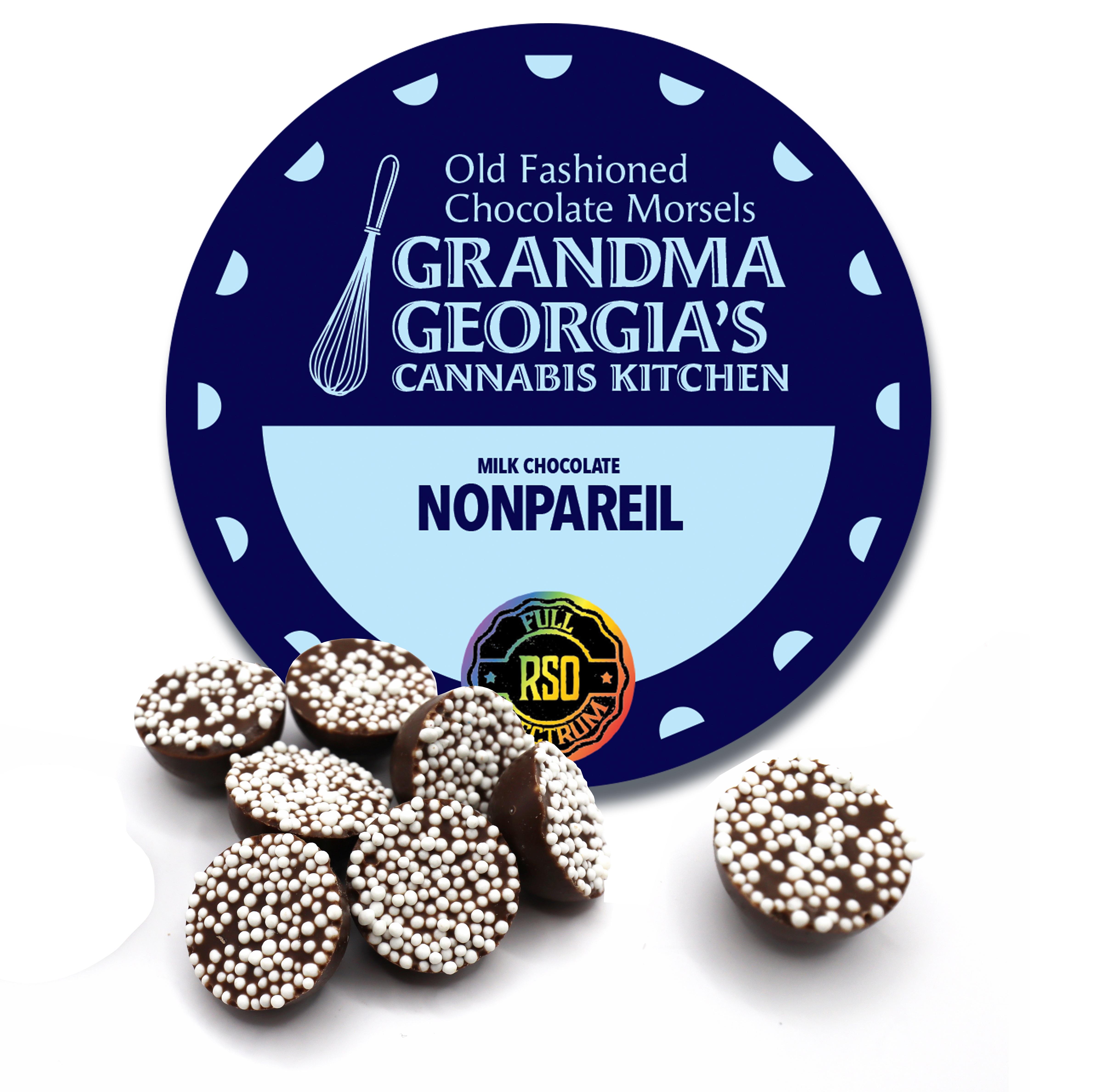 Photograph of product: RSO Dark Mint Nonpareil Morsels 110mg 10pk MED