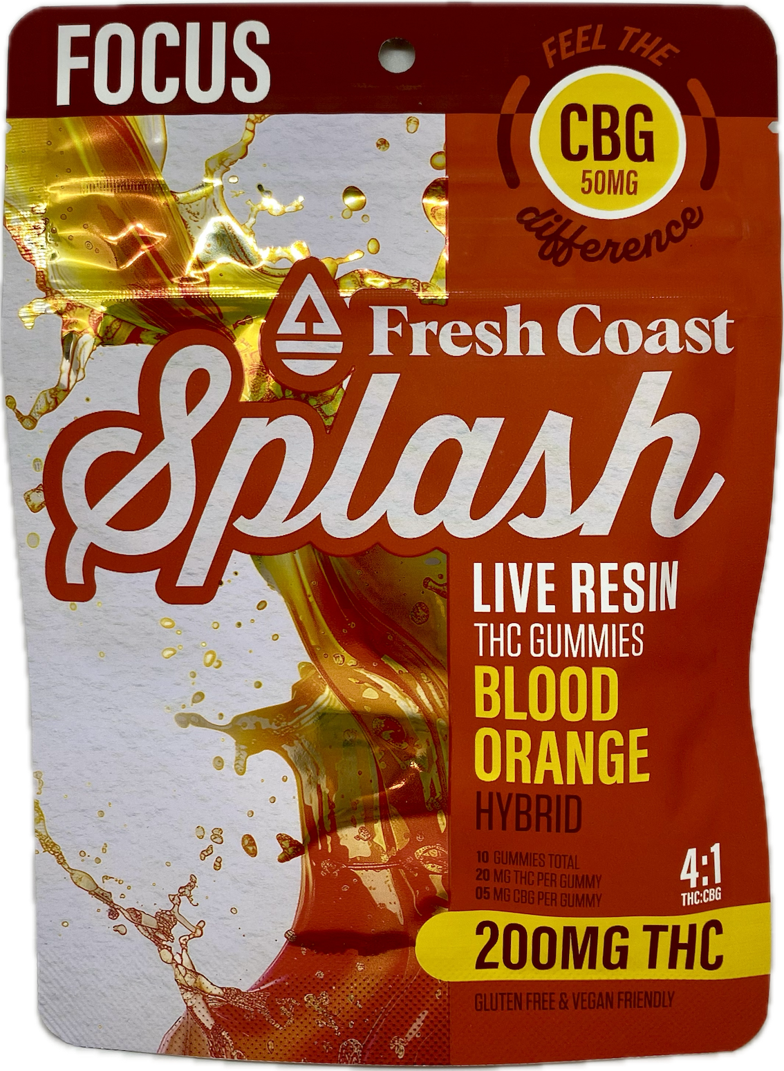 Photograph of product: Fresh Coast - Blood Orange Splash Live Resin Gummies - 200mg
