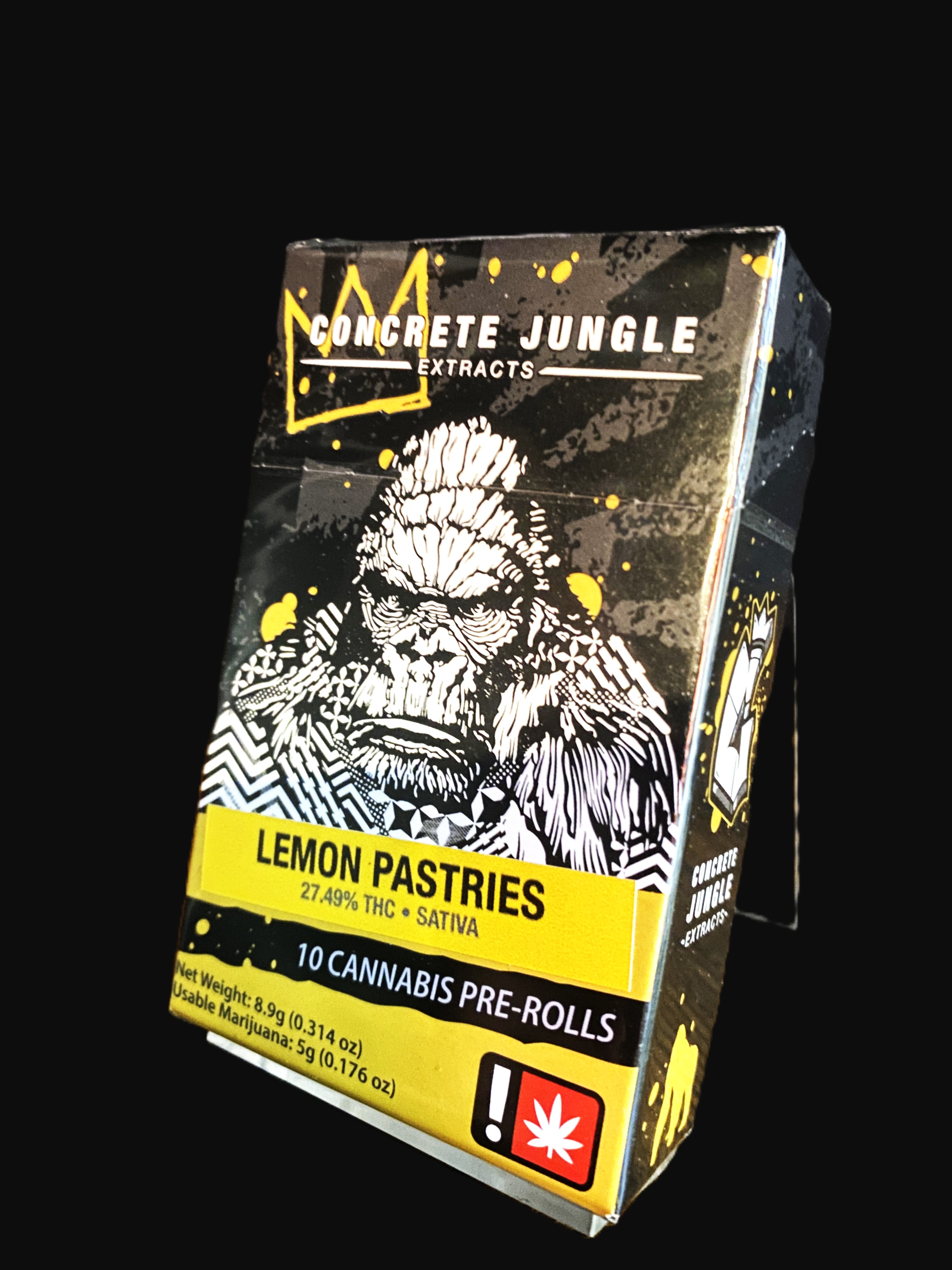 Photograph of product: CONCRETE JUNGLE - PREROLL - 0.5G x 10 - Oui'd - LEMON PASTRIES