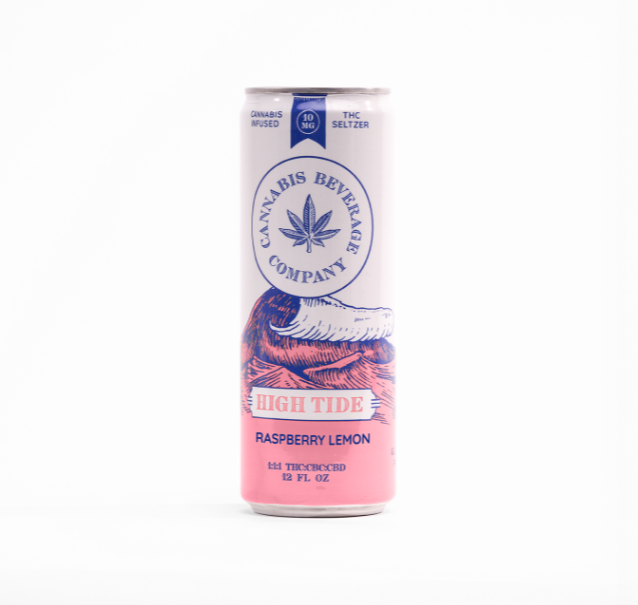 Photograph of product: High Tide - Oui'd Infused Seltzer 1:1:1  - Raspberry Lemon  (10mg TH-oui/CBD/CBC)