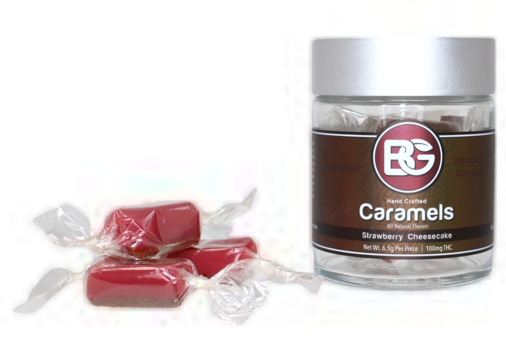 Photograph of product: BG Caramels - Strawberry Cheesecake 100mg