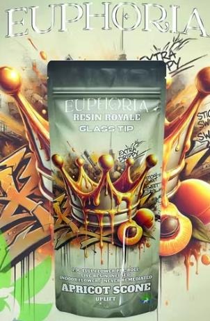 Photograph of product: APRICOT SCONE | RESIN ROYALE LIVE RESIN INFUSED PREROLL | 1.3G