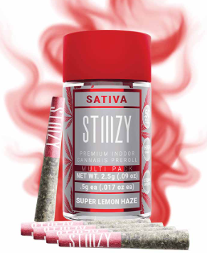 Photograph of product: SUPER LEMON HAZE PRE-ROLLS 5PK F2
