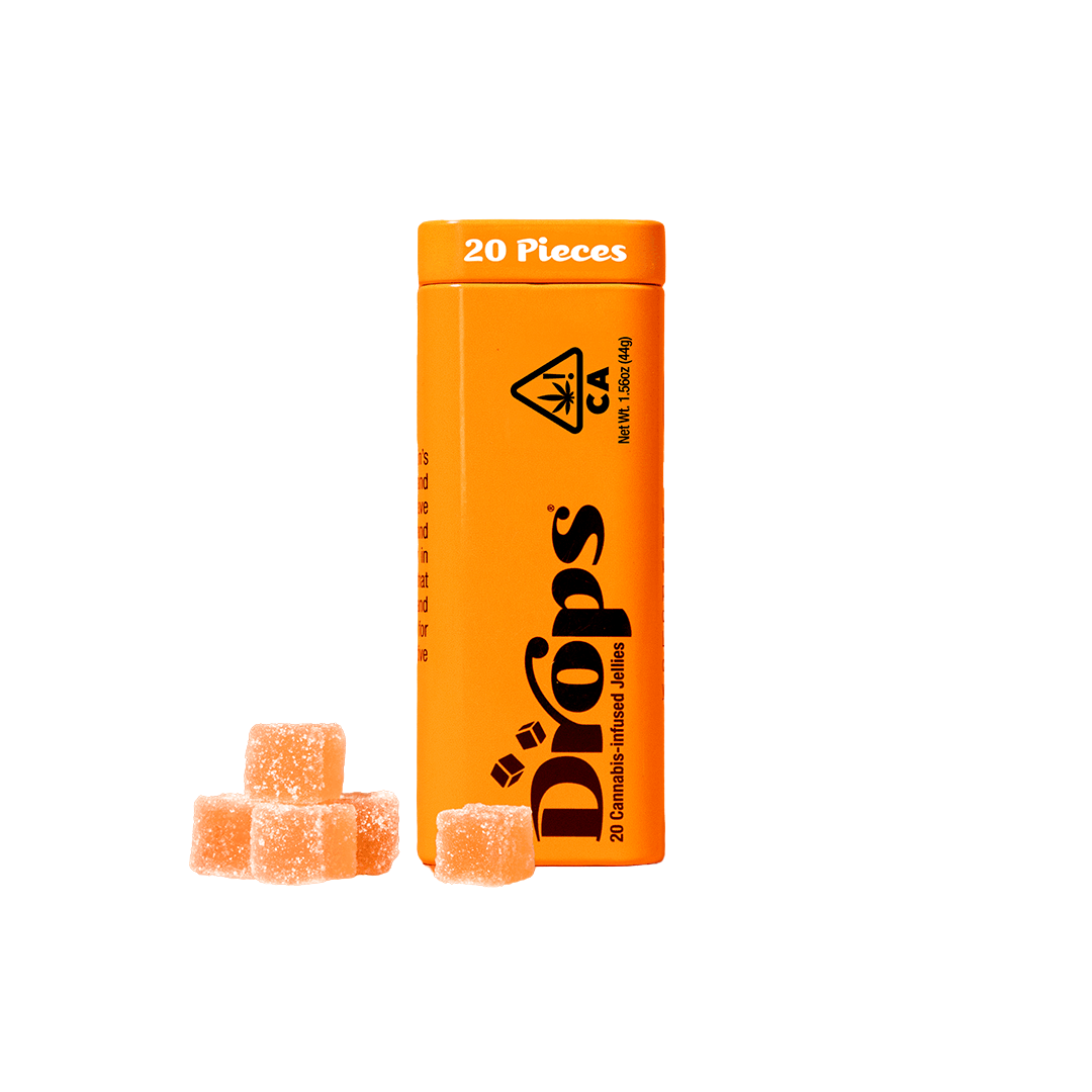 Photograph of product: Drops | Orange Gumm Drops (20 Piece) | 100mg