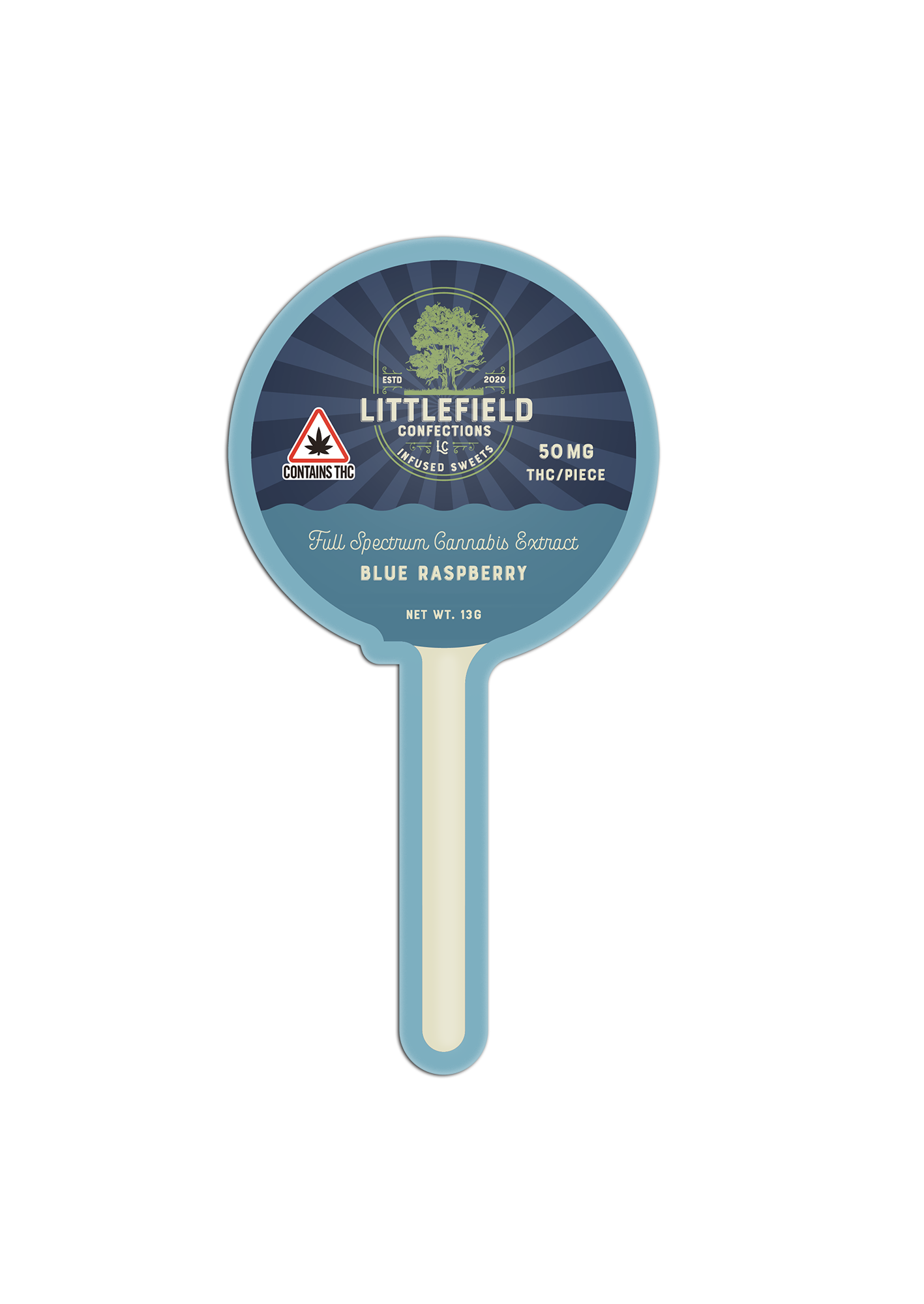 Photograph of product: LFC TH-oui 50mg Lollipop - Blue Razz
