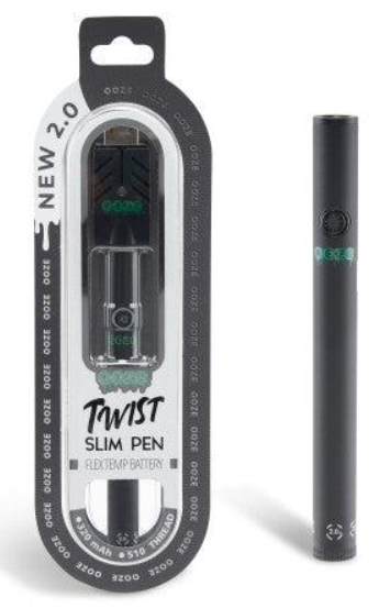 Photograph of product: Ooze Slim Twist Pro Dual Quartz Atomizer | Panther Black