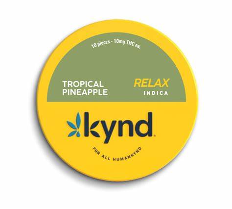 Photograph of product: Kynd | Relax Tropical Pineapple Gummies | 10mg x 10-Pack