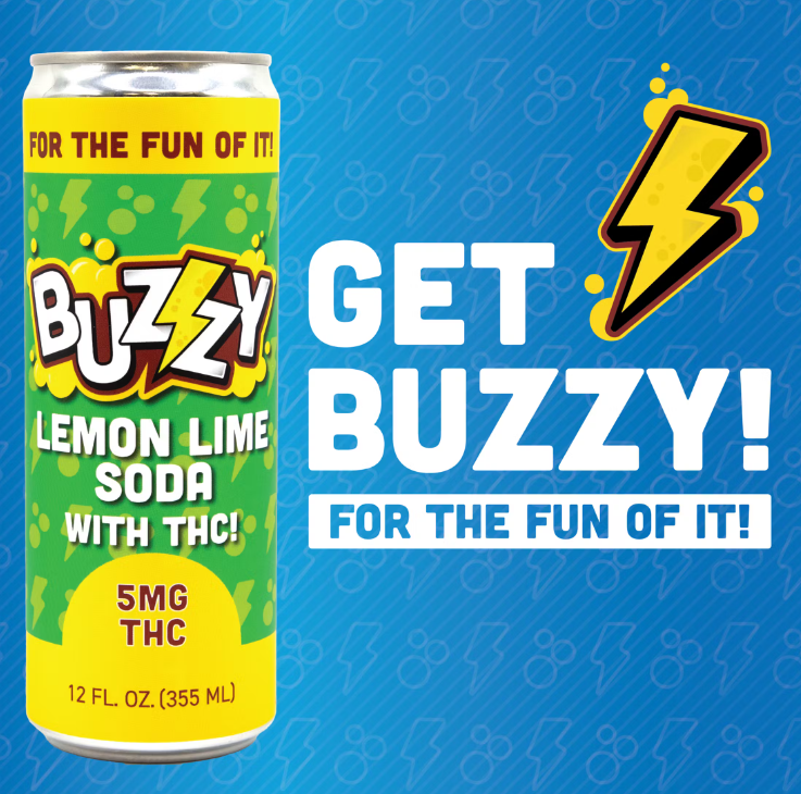 Photograph of product: Buzzy Lemon Lime Soda 5mg 12oz