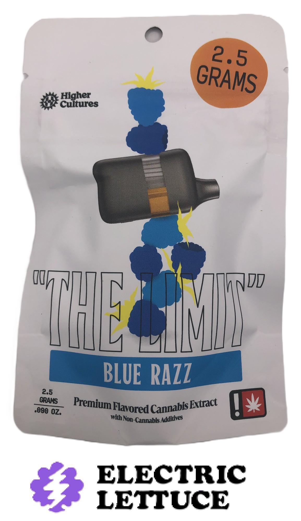 Photograph of product: Higher Cultures Blue Razz Flavored AIO 2.5g