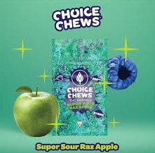 Photograph of product: Super Sour Raz Apple | Choice Chews