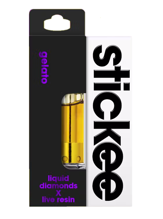 Photograph of product: Stickee Gelato Live Resin x Liquid Diamonds Cartridge Rec