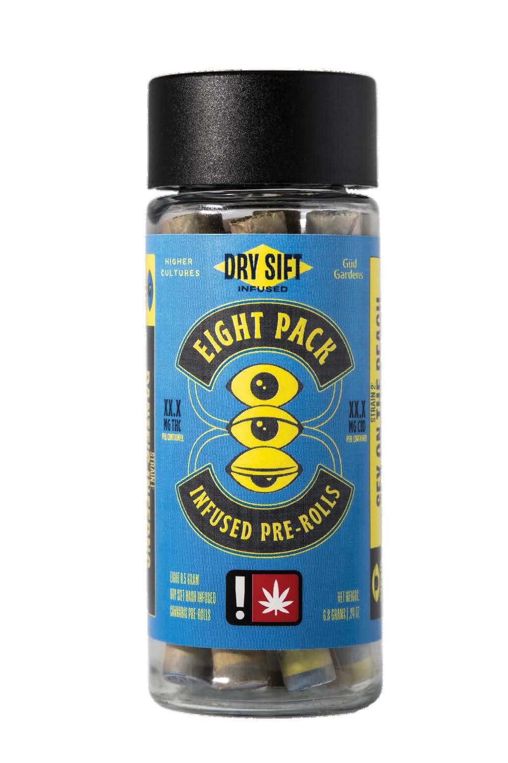 Photograph of product: Infused Joint Pack - .5g Higher Cultures 8pk au chocolat Infused - Astro Funk & Spiked Pineapple