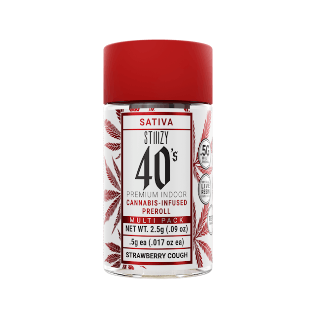 Photograph of product: 40s Joints | Strawberry Cough 5pk Infused Prerolls