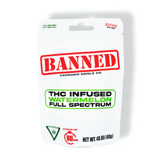 Photograph of product: Banned | Edible | Gummies | Watermelon | 200mg